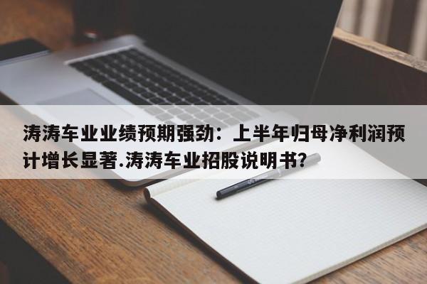 涛涛车业业绩预期强劲:上半年归母净利润预计增长显著.涛涛车业招股说明书?